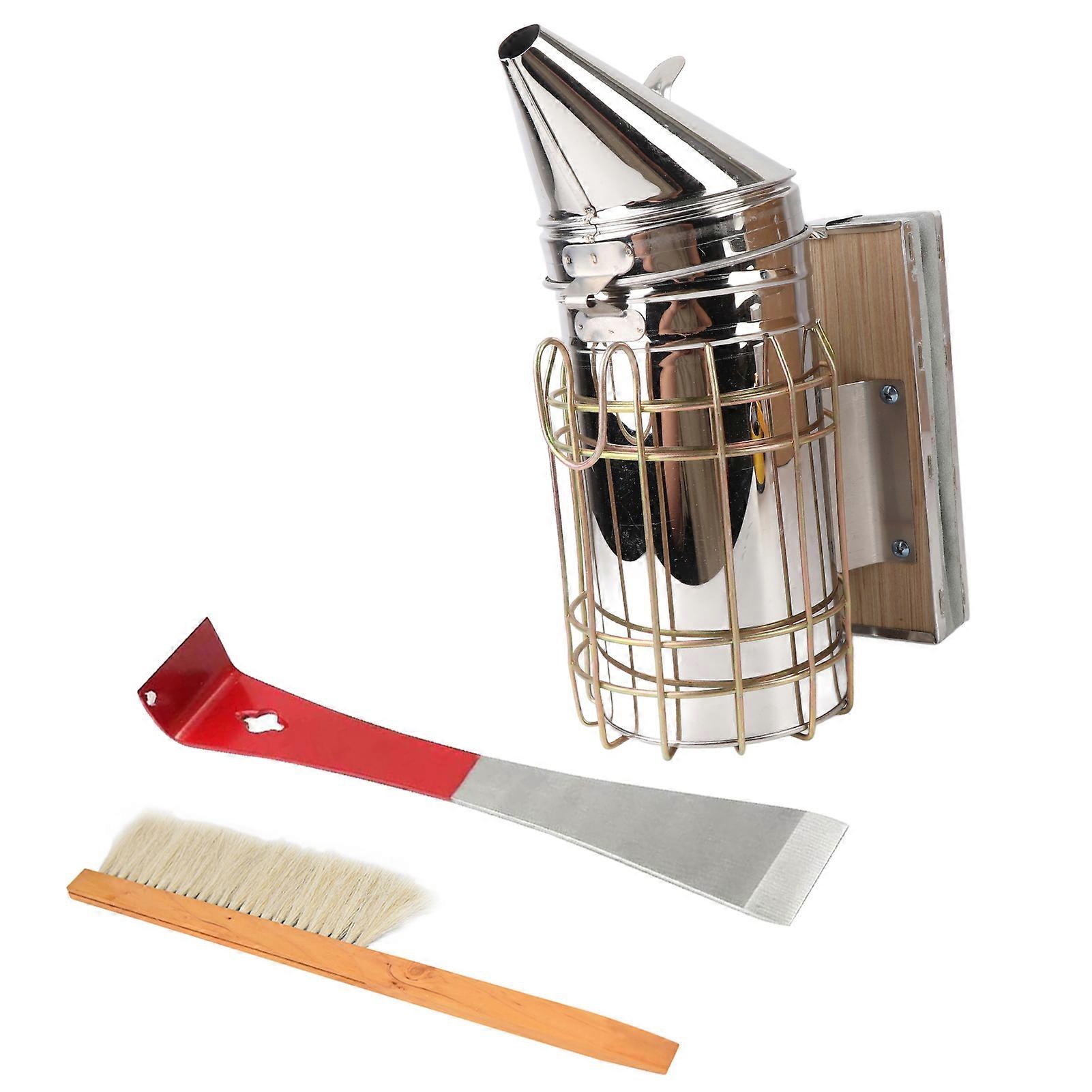 Beehive Scraper Tool Frame Lifter and Scraper Beehive Brush Beekeeping Brush Beehive Smoker for Beekeeper Supplies Beehive Tool Set