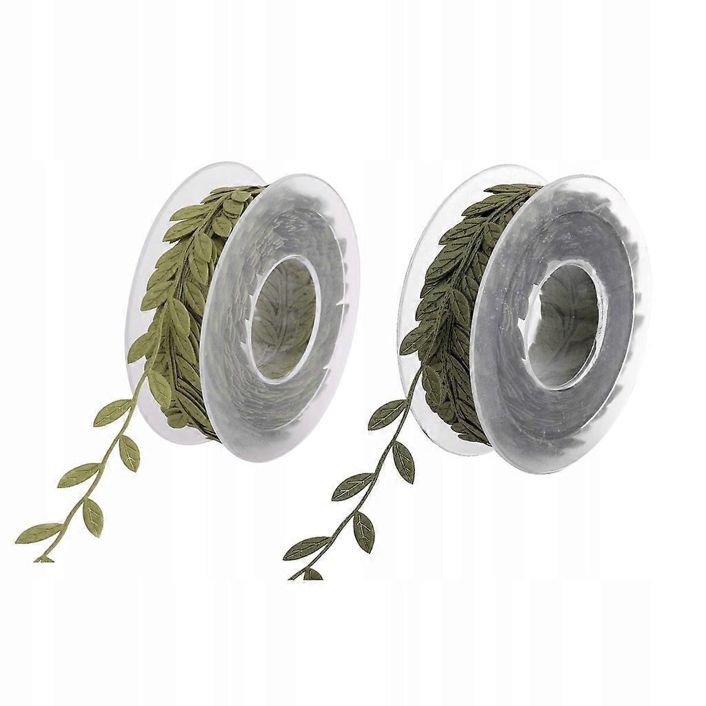 2 Rolls Of 15m Leaf Ribbon For
