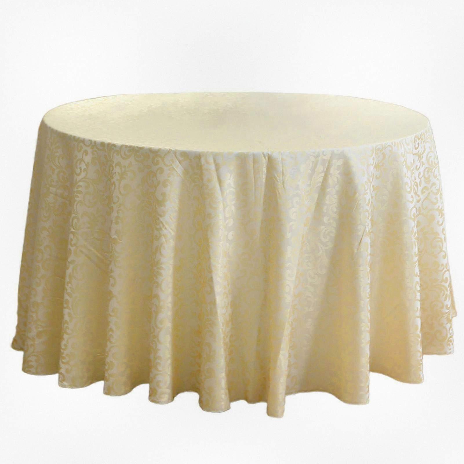 Machine Washable Round Tablecloths with Neat Edges, Spillproof Polyester Fabric Table Cover Suitable for Home Use
