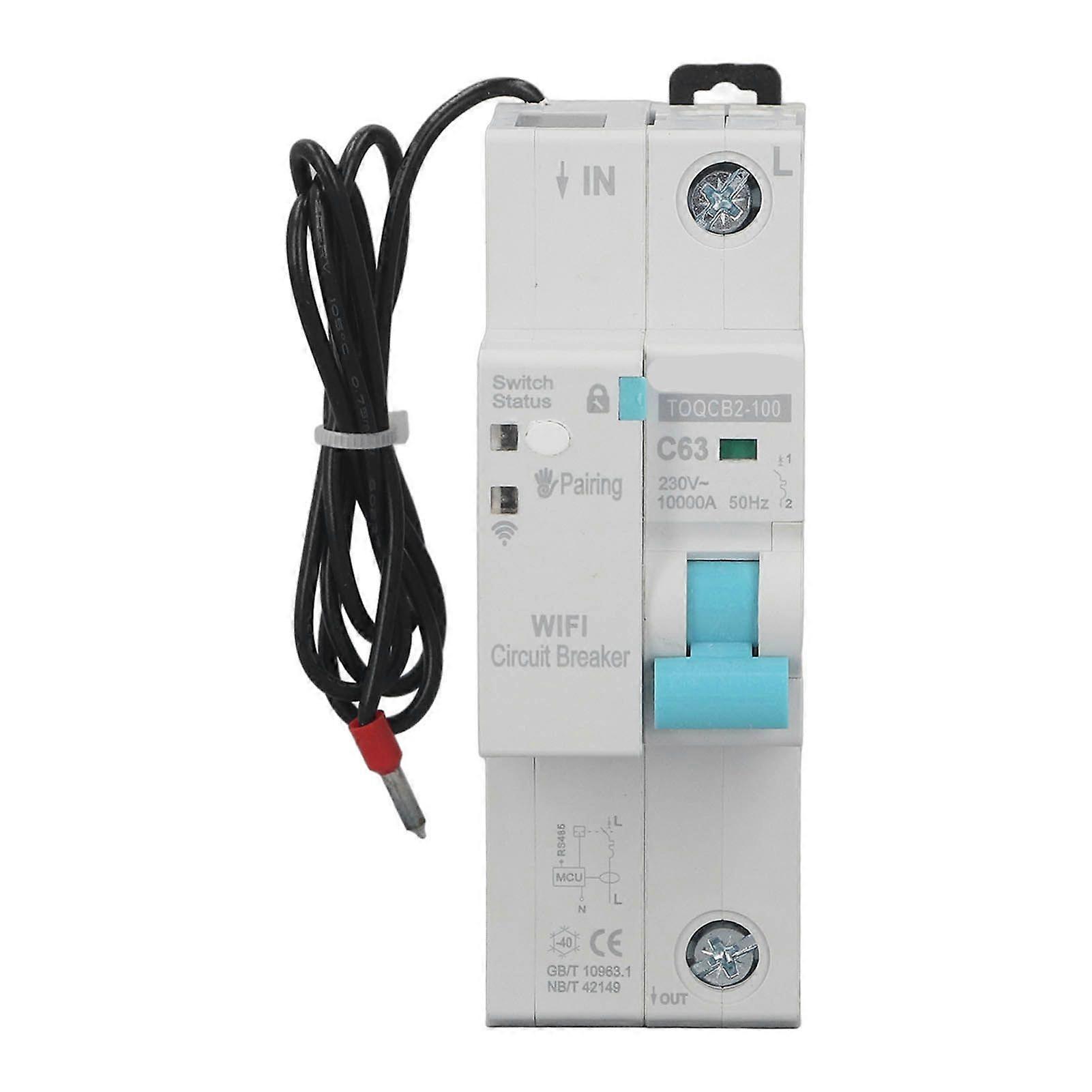 2025 Latest Model  WiFi Circuit Breaker 1P Automatic 145295V 63A Timing