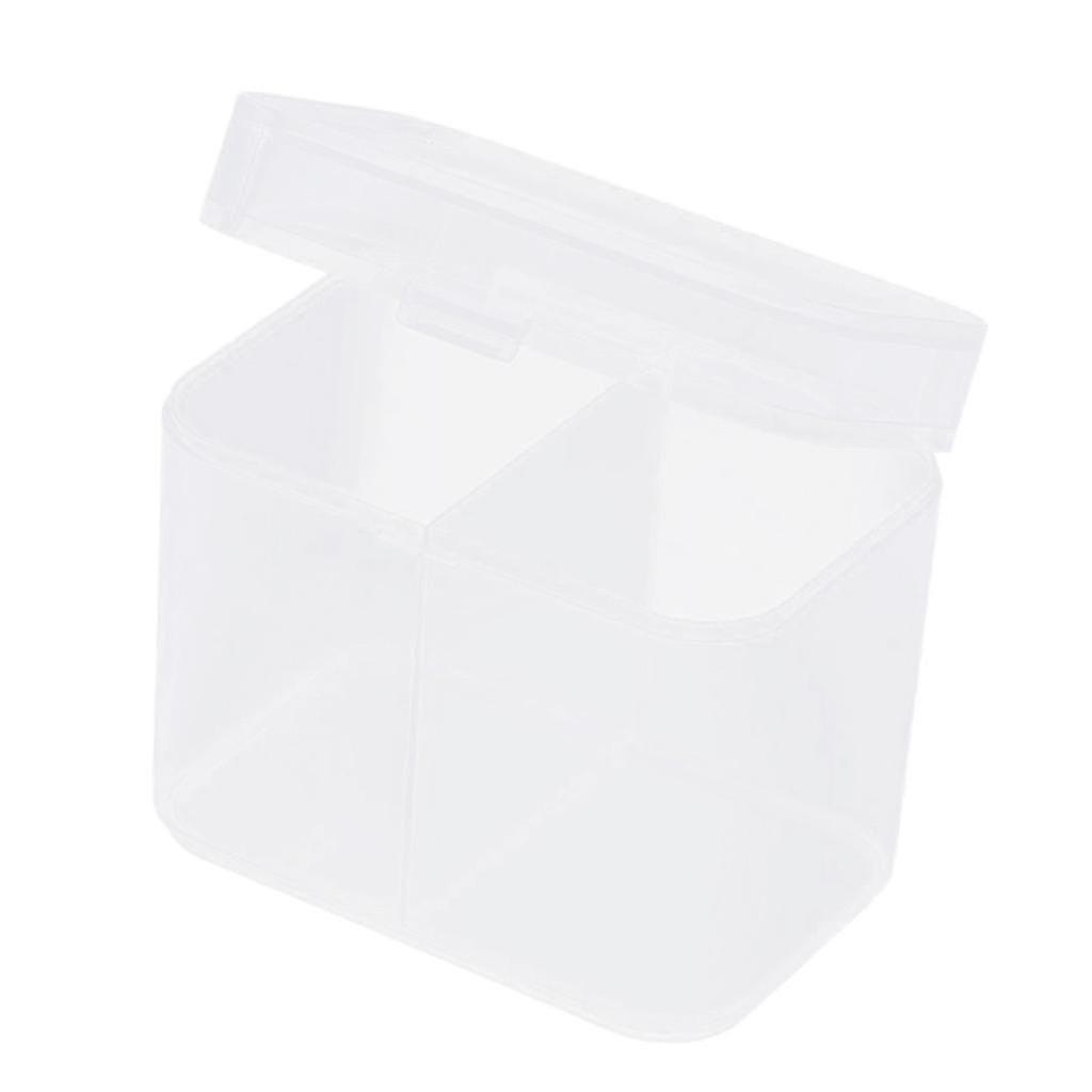 Plastic Makeup Rounds Cotton Swabs Towels Storage Box Craft Container w/ Lid