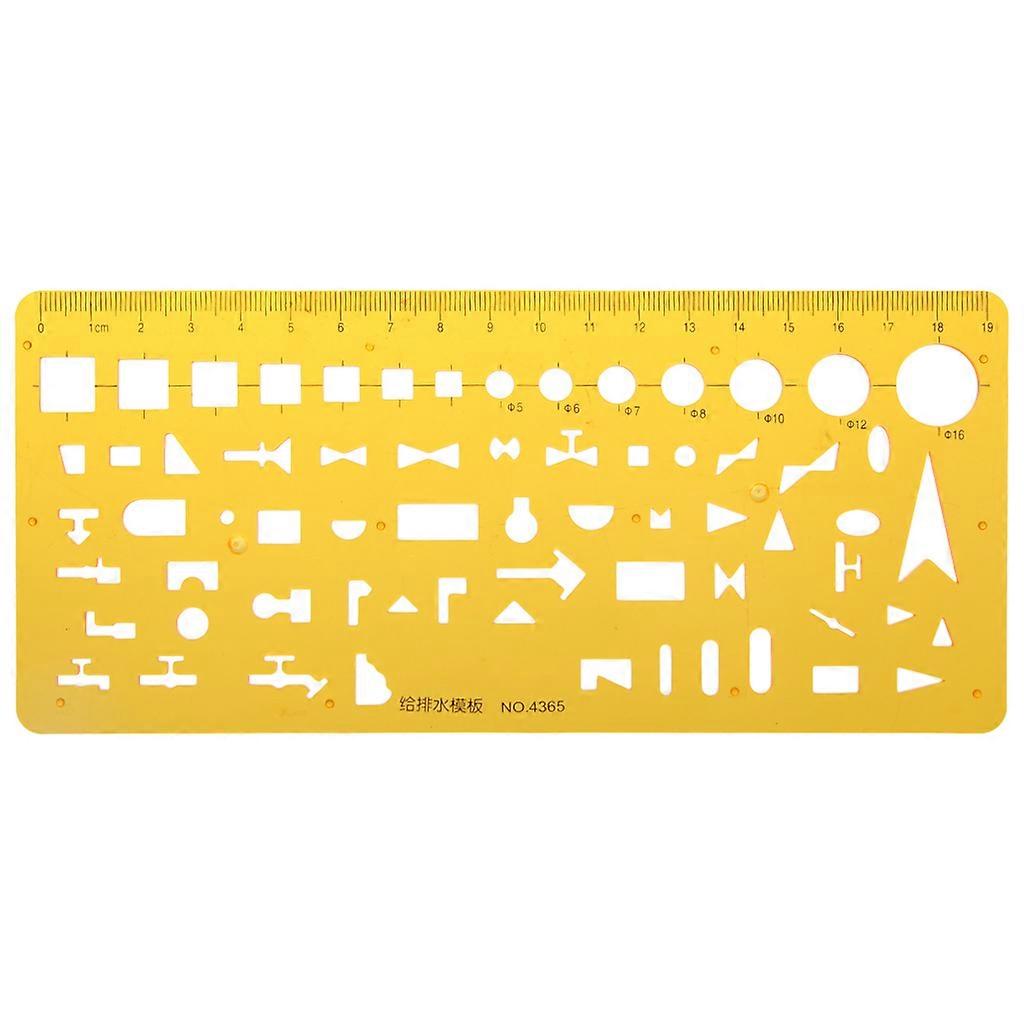 K Resin Water System Design Drawing Template Drainage Ruler Measuring Tool Gift Yellow