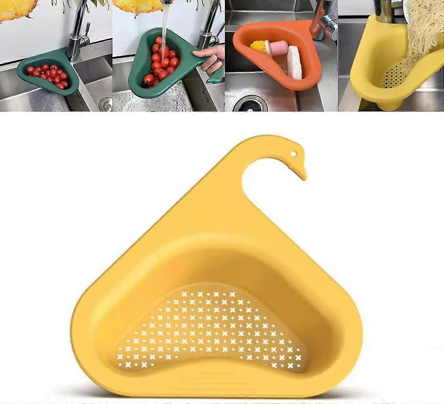 Multifunctional Yellow Triangle Kitchen Sink - Space Saving & Stylish Design
