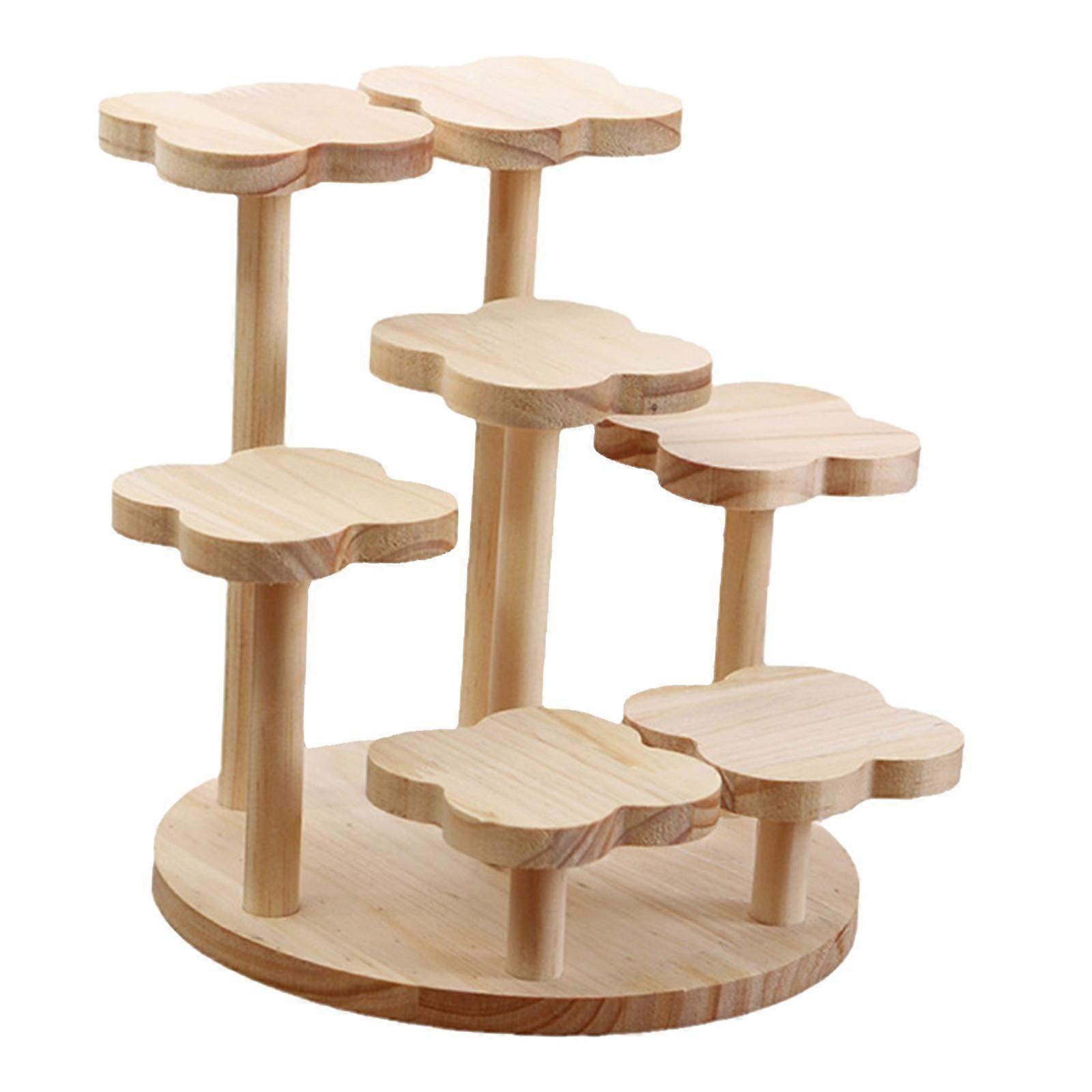 Wooden Desktop Display Stand Multifunctional Desk Storage Shelf for Office