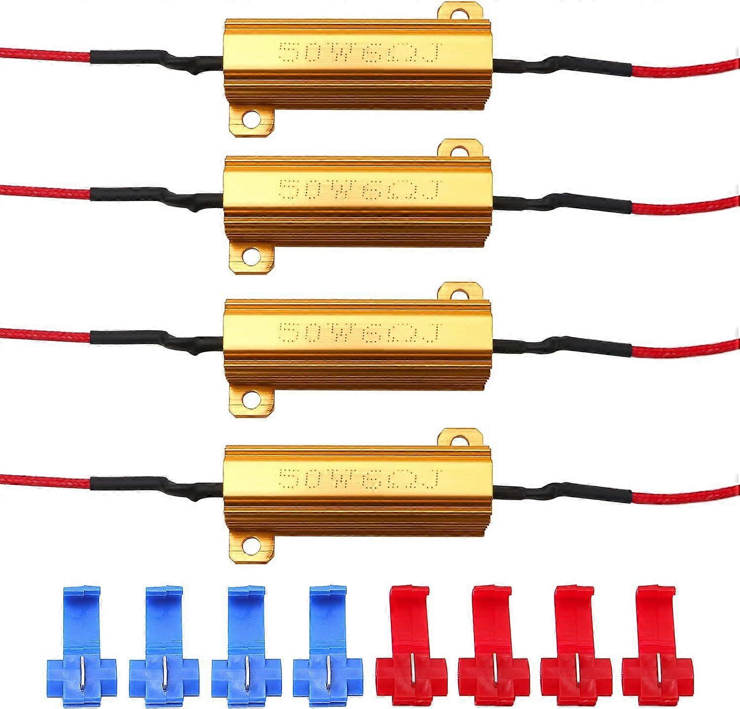 4Pcs 50W 6ohm LED Load Resistors - Fix Turn Signal Error for Car/Motorcycle