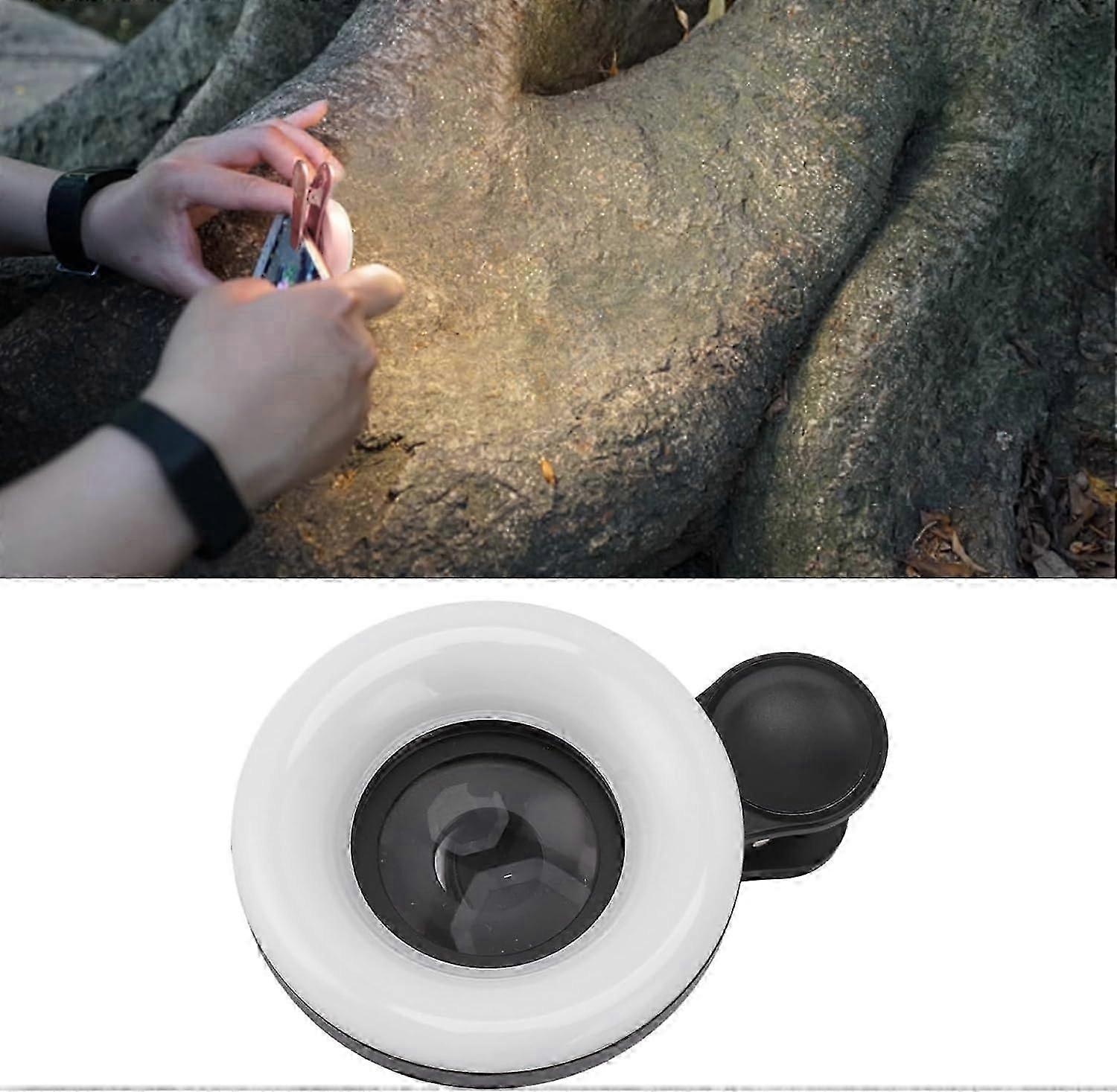 Macro Lens for iPhone & Android with Mini Clip Ring Light & 15x Macro Lens for Close-up Photography, Video Recording and VLOG