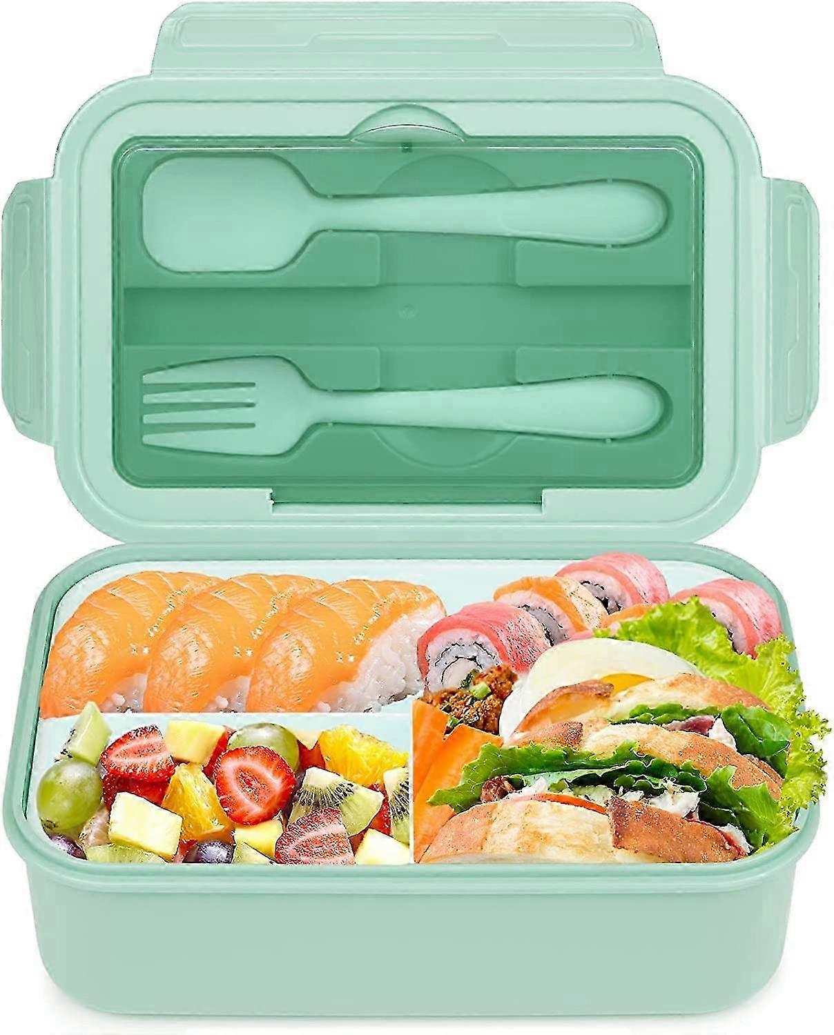 Child's Portable Lunch Box with Compartment Suitable for Various Brands, 1400ml Capacity, Green Color, 1 Piece