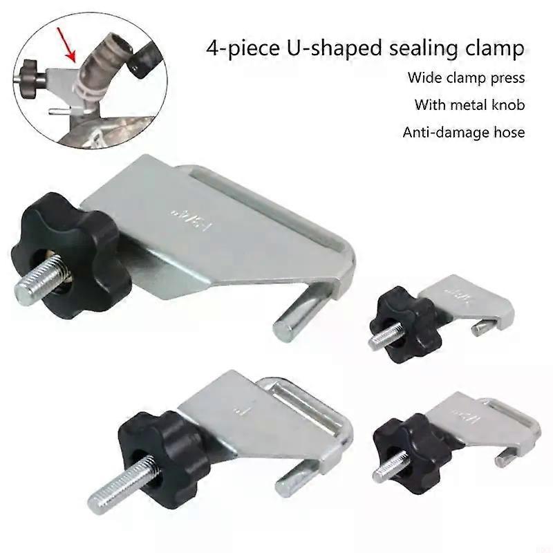 4 Pieces Automobile Oil Line Pipe Clamp U Shaped Sealing Pliers Good Performance Easily Install Professional Metal Material