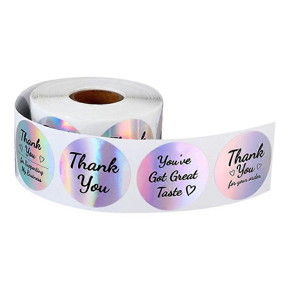 Rainbow Thank You Stickers Roll Self Adhesive Labels for Packing, Wrapping, Sealing, and Party, Wedding, Holiday Decorations