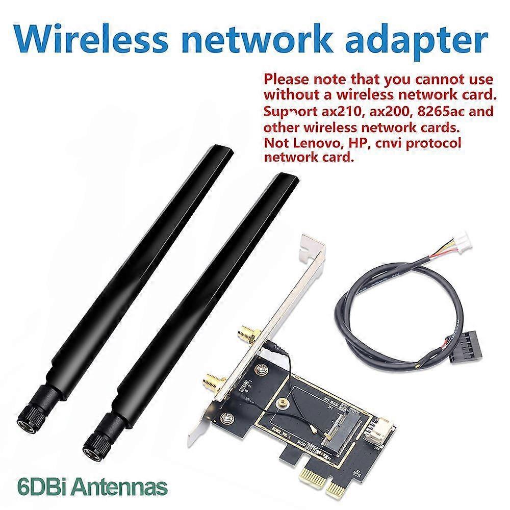 M.2 To PCI Express Wireless Adapter Converter with 6DBi 2x Antenna NGFF M.2 WiFi Bluetooth Card For