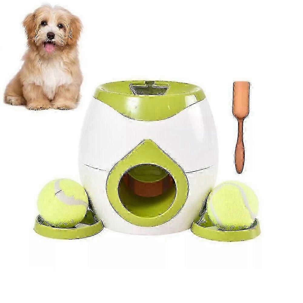 Dog Ball Launcher with Balls - Durable Automatic Thrower for Small/Medium Dogs - Green