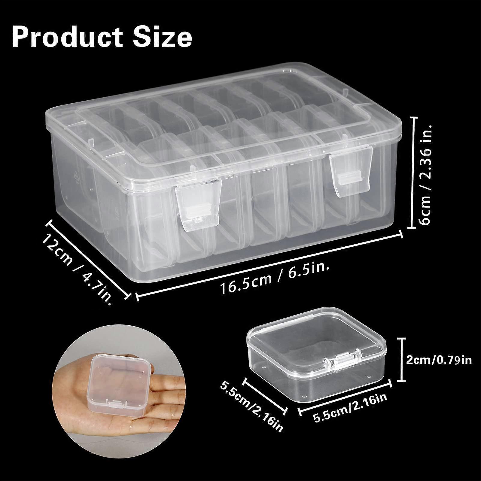 15 Pieces Plastic Storage Cases Mini Clear Bead Storage Containers Small Bead Organizers