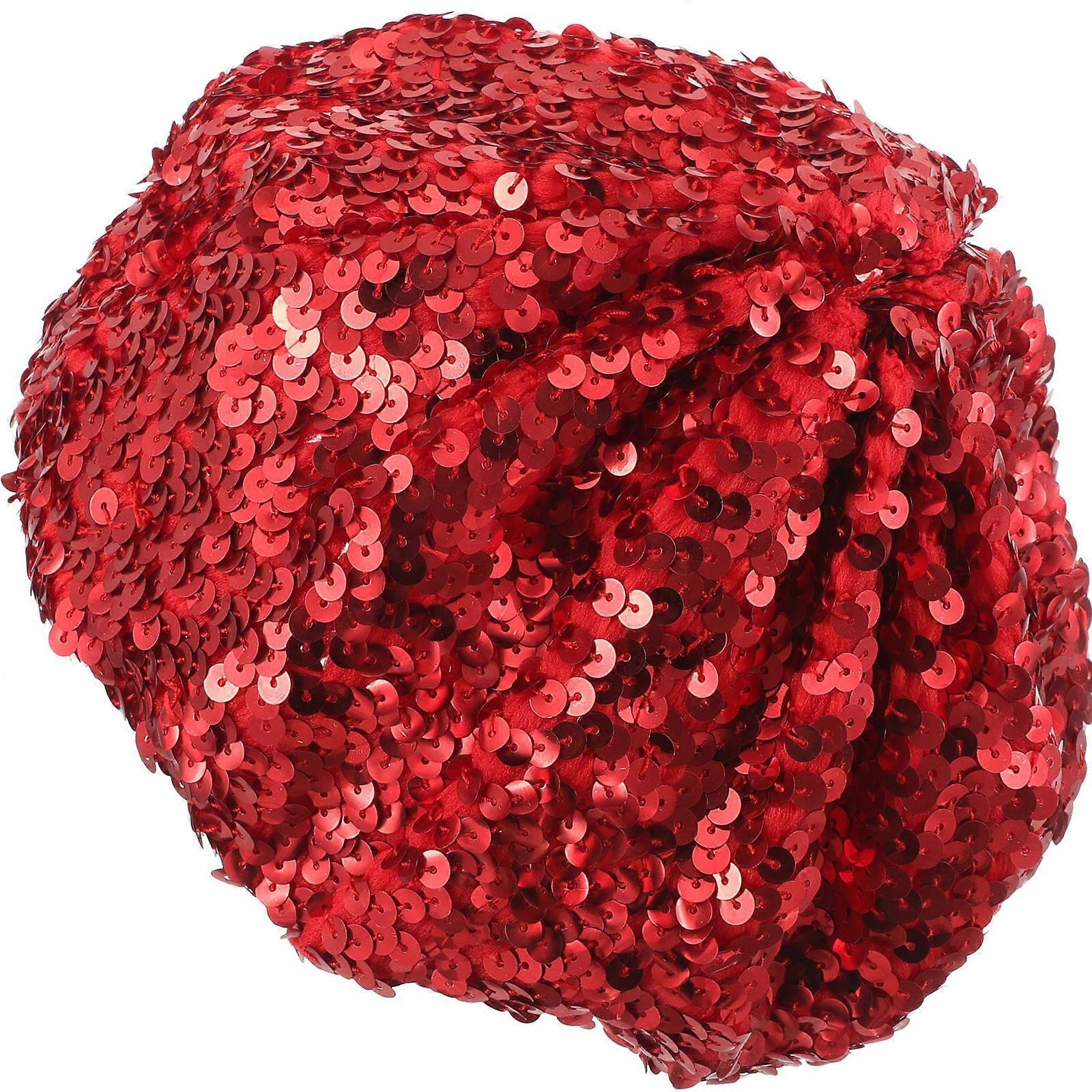 Here's a polished product description for your **Sparkling Sequin Beret Hat**:

 

**Sparkling Sequin Beret Hat for Women – Red Dance Performance