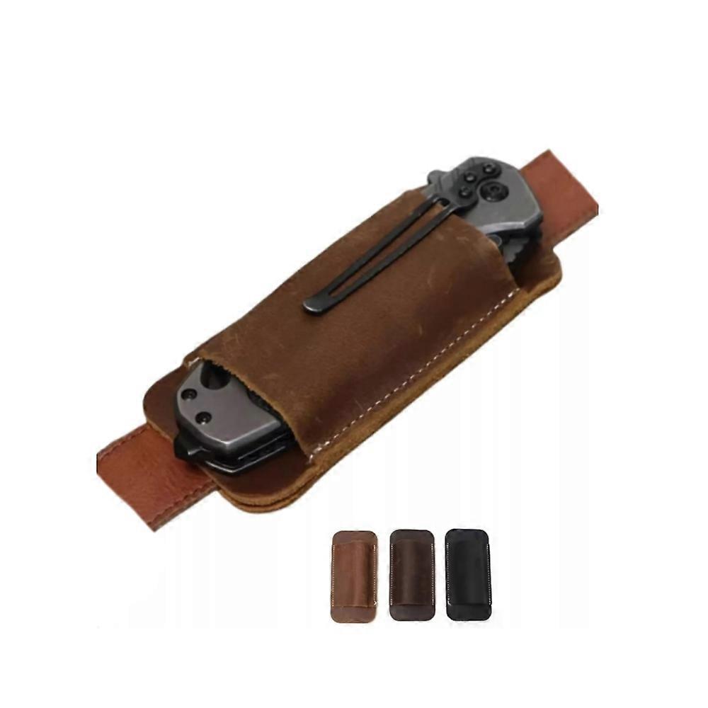 PU El Yapımı Taşınabilir Kın Bıçak Kılıfı Aşınmaya Dayanıklı Açık Kemer Kılıfı Katlanır Bıçaklar için Koruyucu Saklama Çantası