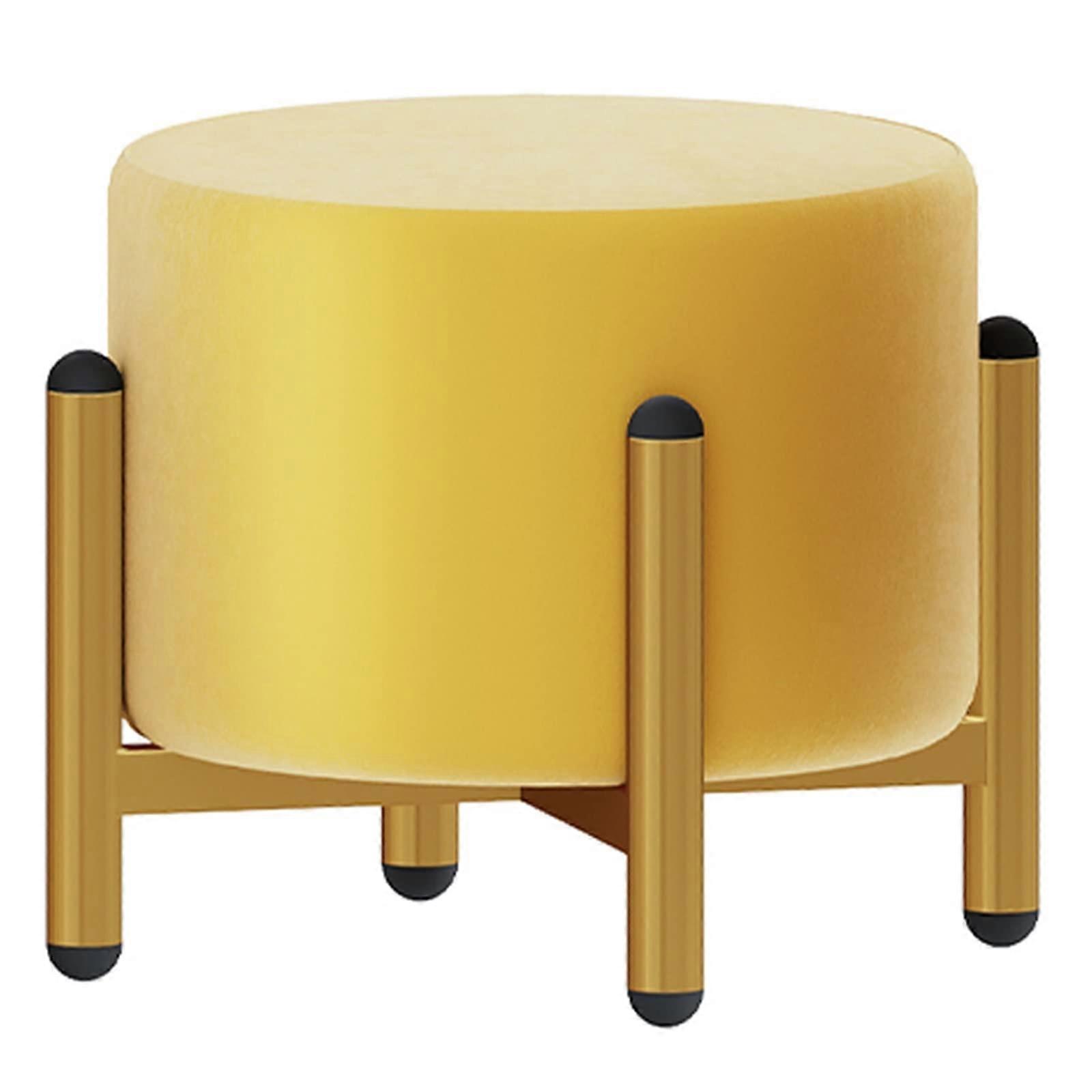 Triple HeightAdjustable Sofa Stool, Stackable Round Living Room Stool (Yellow)