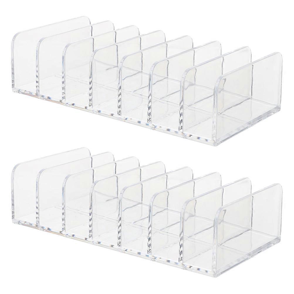 Cosmetics Storage Rack Pressed Powder Eye Shadow Pan Organizer for Dressing Table Organization White 2Pcs