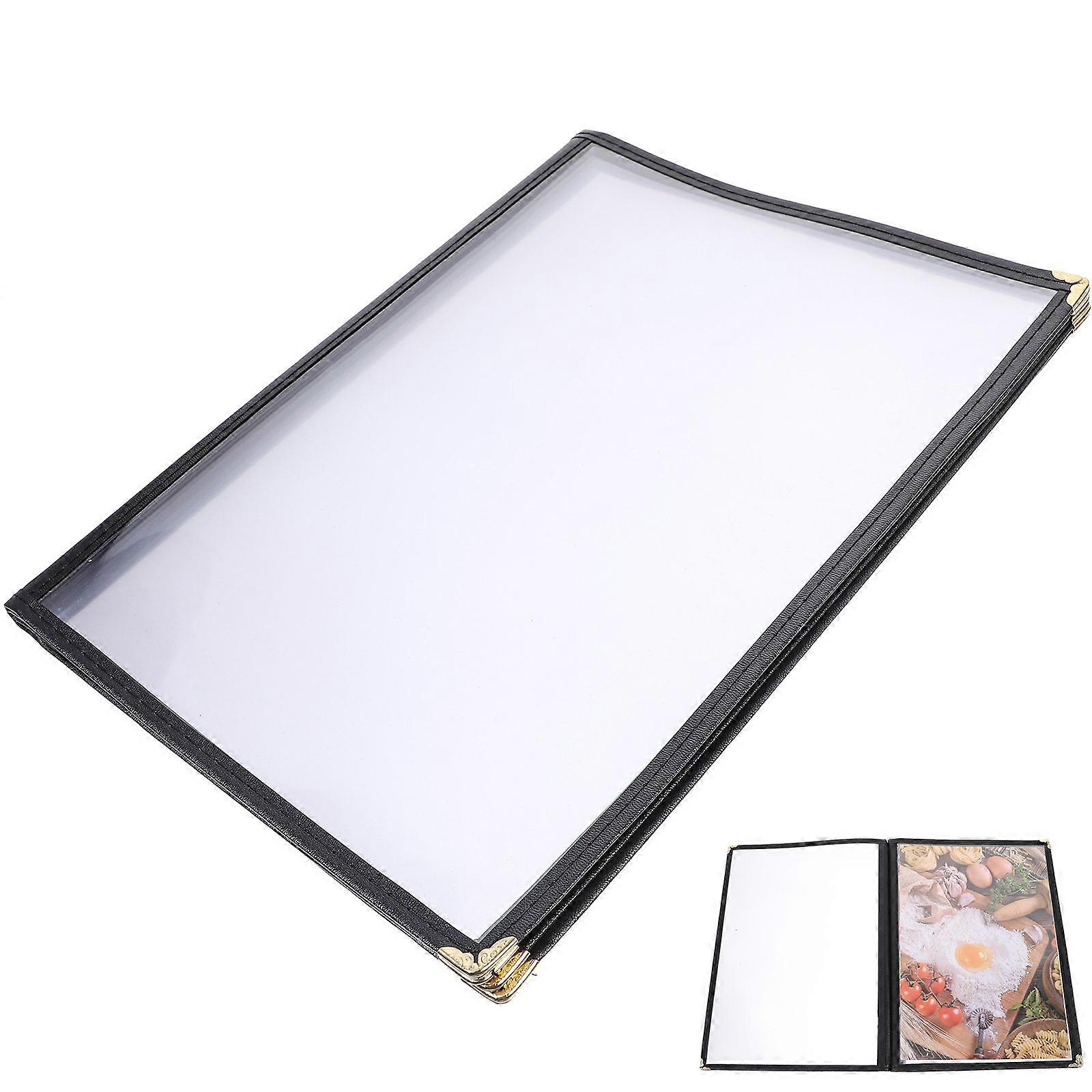 Transparent PVC Menu Cover Binder for Restaurant   Practical Price Book Holder with Space Saving Design and Random Patterns