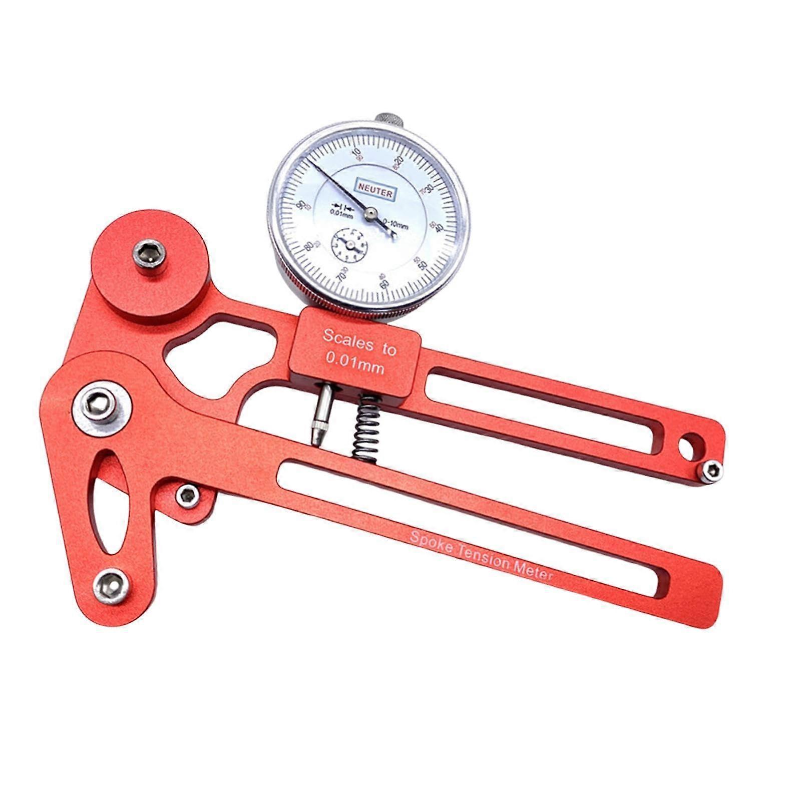 Mechanical bicycle spoke tension gauge, rim centering tool for