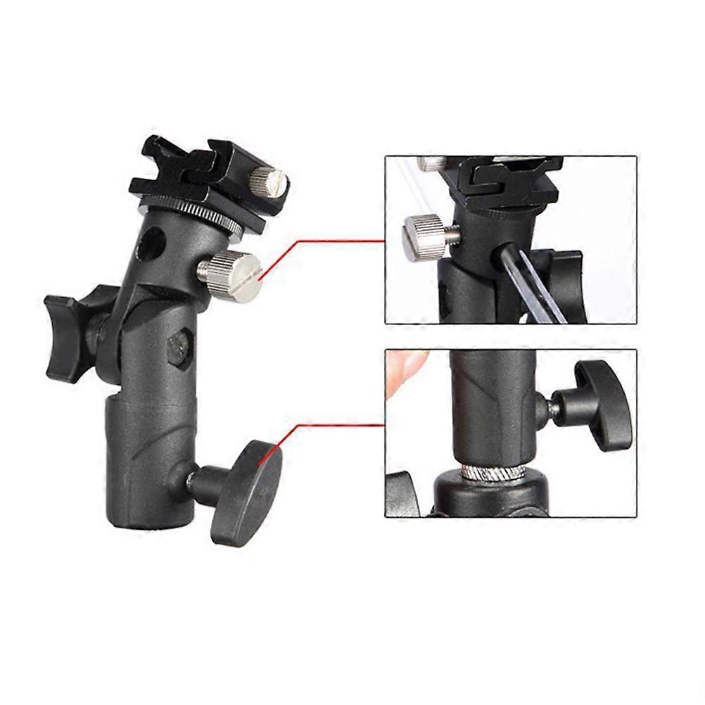 Photography Lamp Bracket Metal Flash Light Stand Holder Adjustable Joint Black 1Set