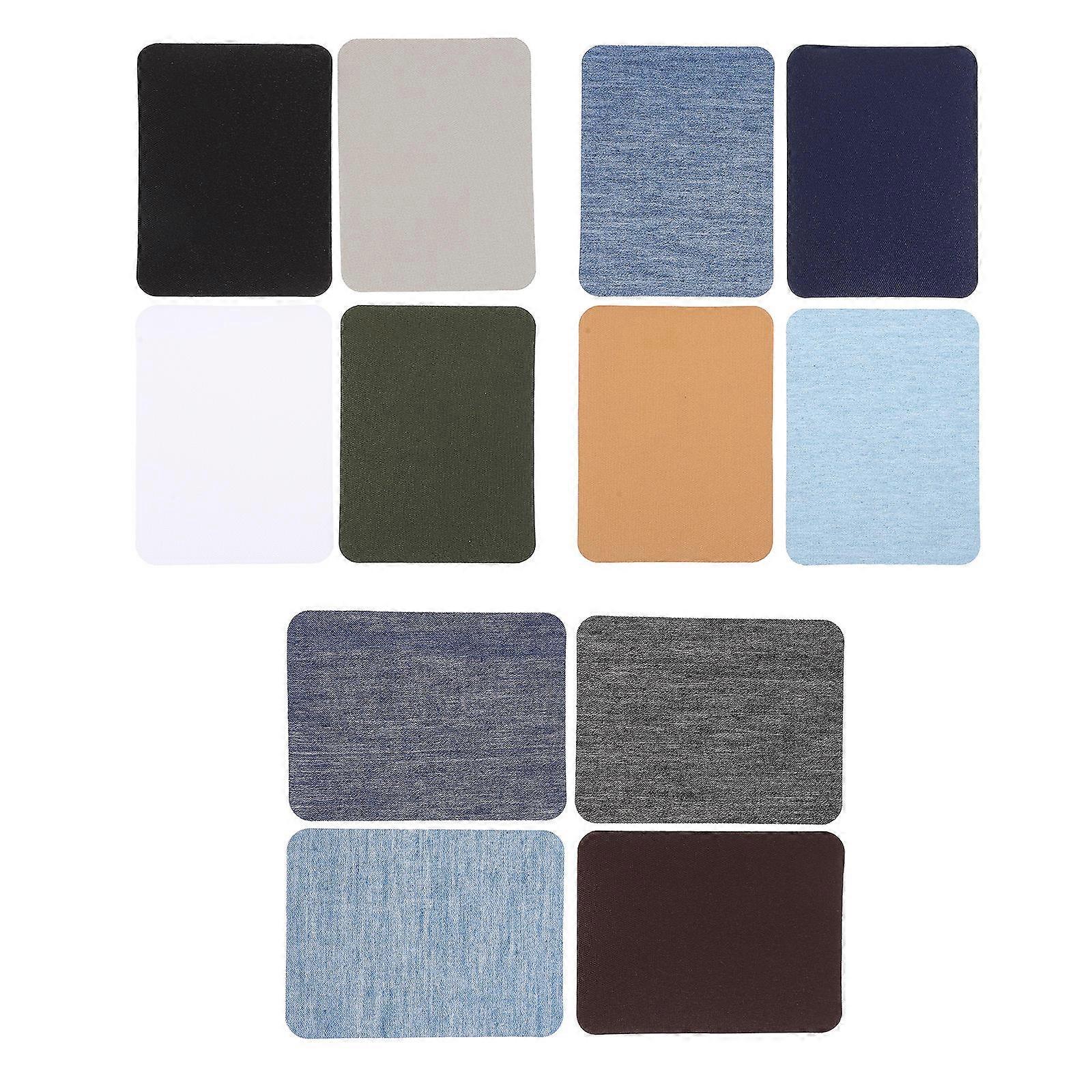 Jeans Patches For Ripped Jeans Sewing Patches Rectangular Repair Clothes Accessories Assorted Color 12.5x9.5x0.1cm Iron-On 24Pcs
