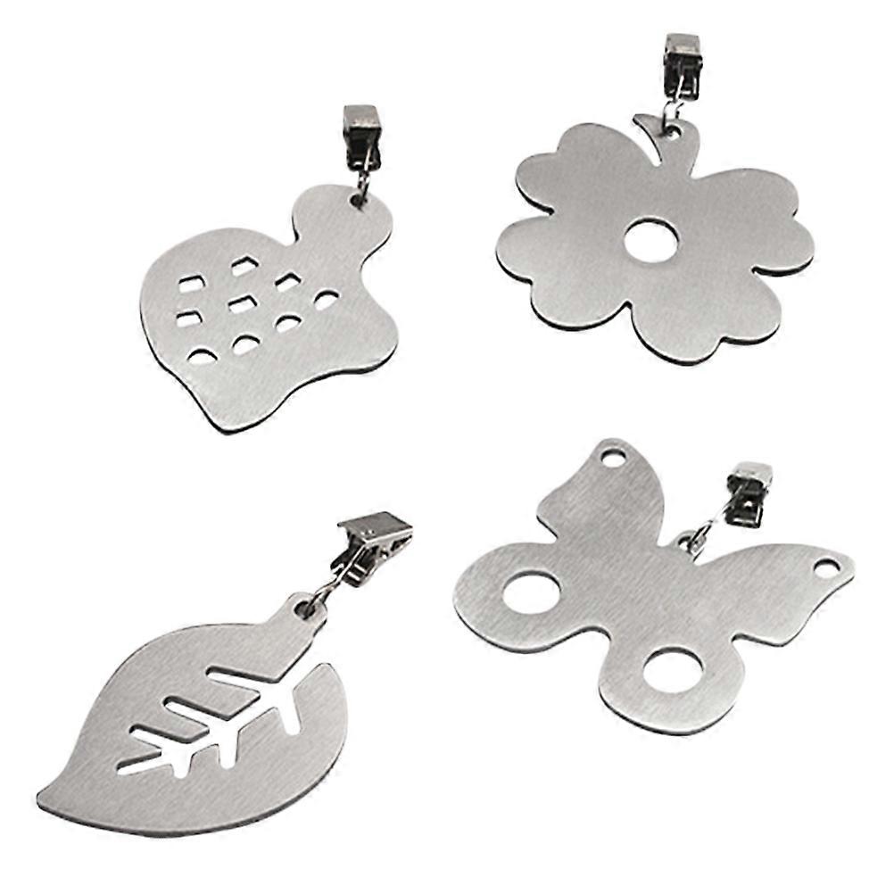 4pcs Stainless Steel Tablecloth Clips for Outdoor Events, Weddings, and Parties Secure Table Covers in High Winds with Assorted Patterns