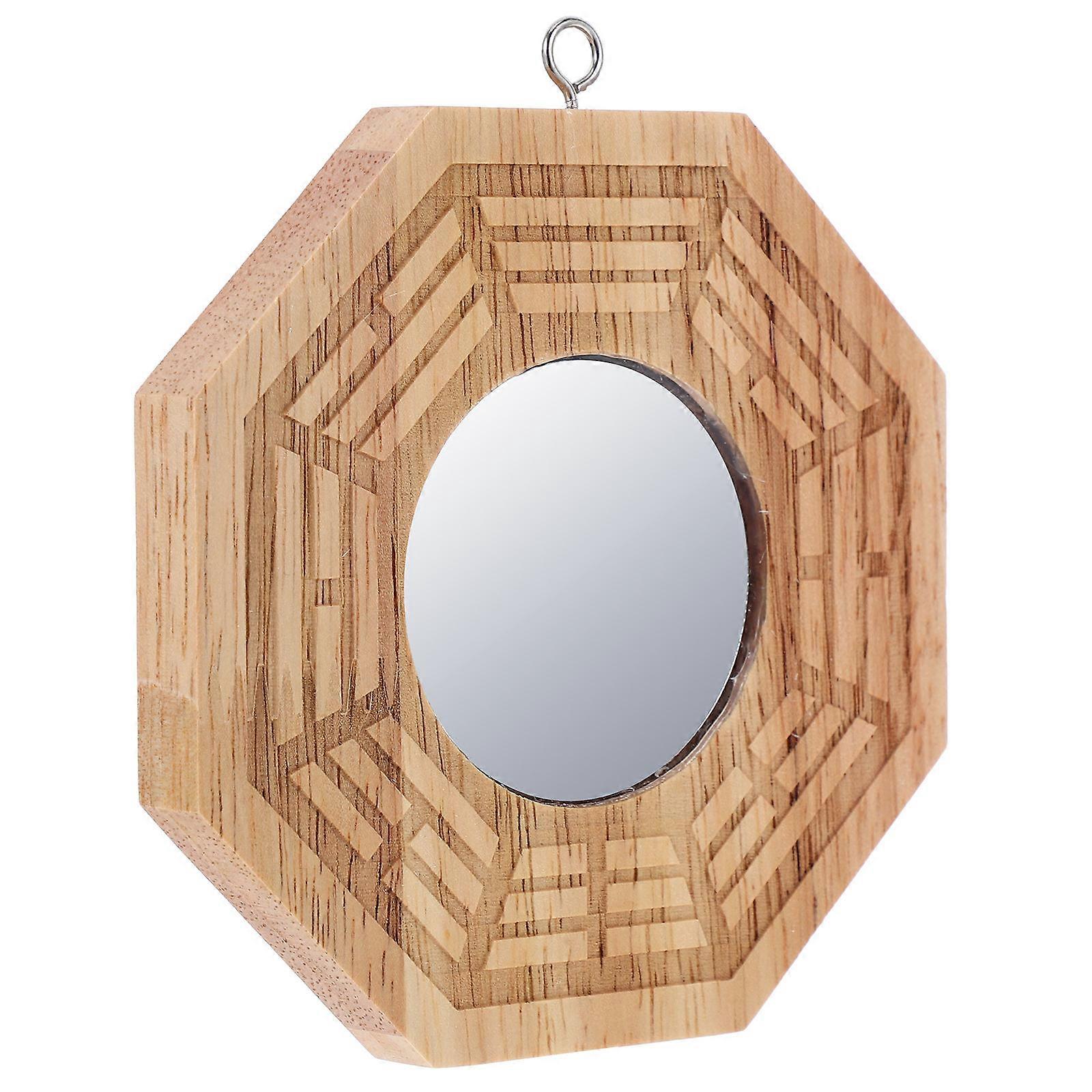 Small Round Mirror Bagua Convex Mirror Office Decoration Traditional Chinese Style Acrylic Material 1Pack