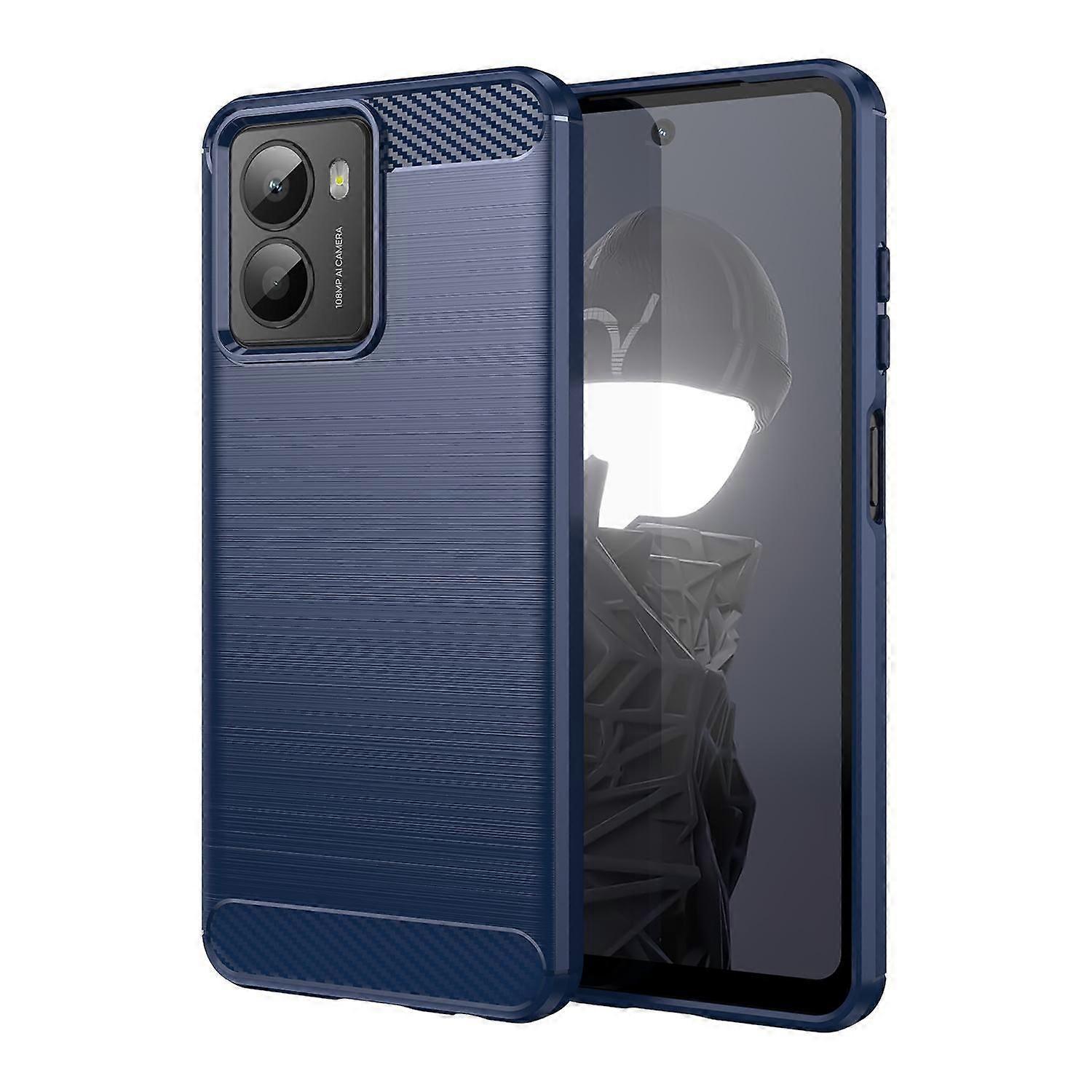 For HMD Fusion / Fusion X1 Carbon Brushed Texture Design TPU Case Blue