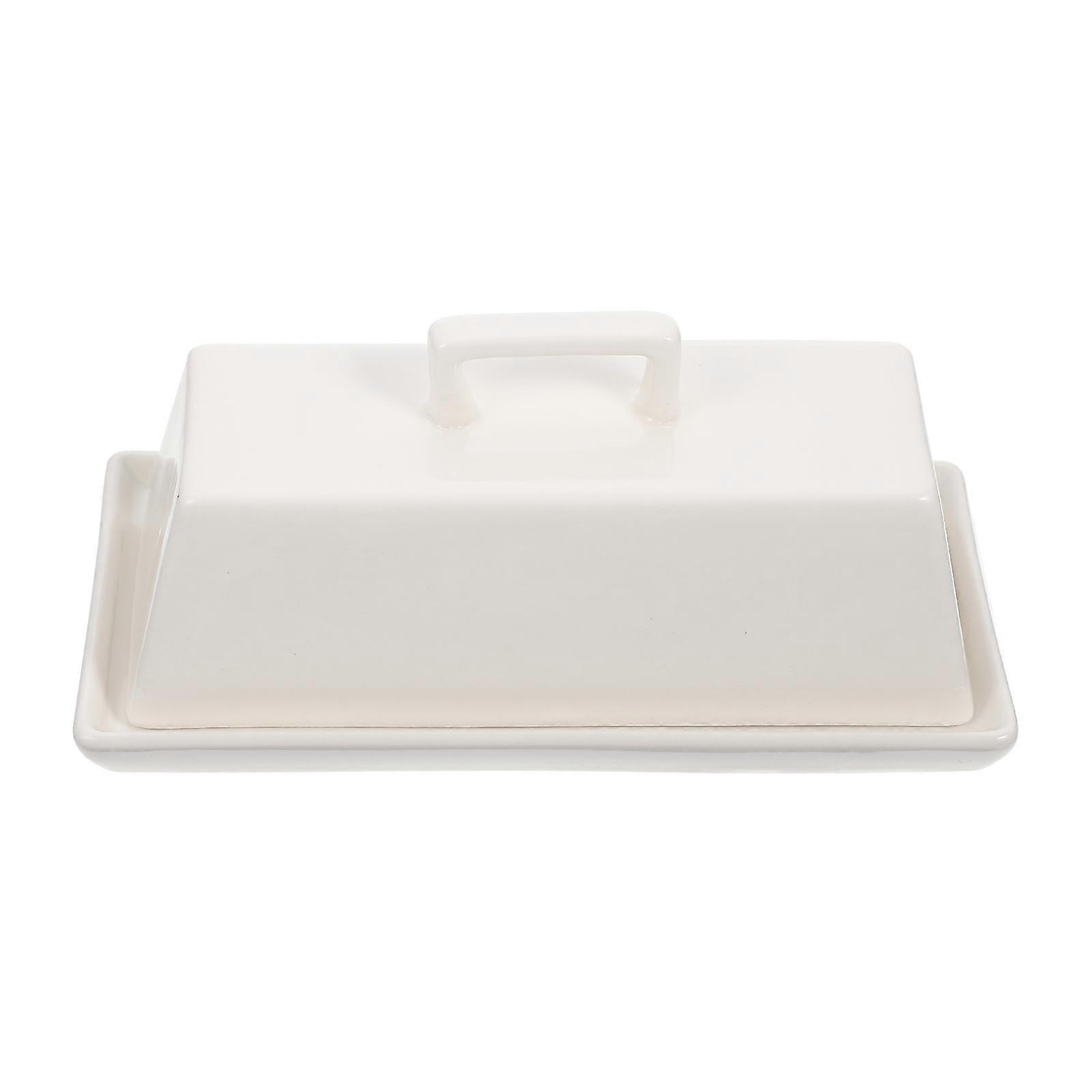 Ceramic Butter Tray with Lid Elegant Storage Box for Butter, Cheese & Snacks, Stylish Kitchen & Dining Design for Everyday Use and Events
