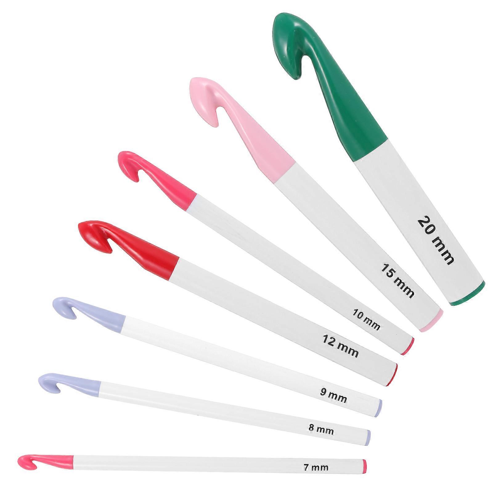 Plastic Crochet Hooks Set Knitting Accessories For Beginners Intermediate Users 7Pcs