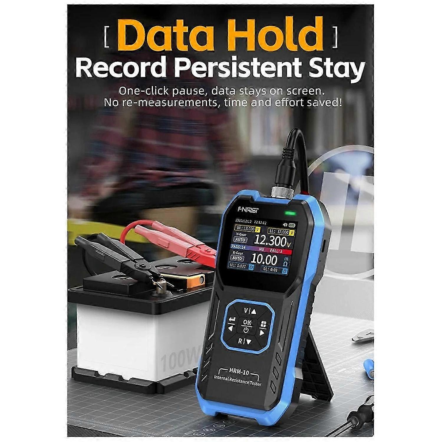 FNIRSI HRM-10 Battery Voltage Internal Resistance Tester 18650 AC Acid Lithium Lead Car Battery Capa