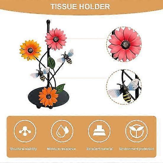 Roll Paper Stand Easy to Use Store Sturdy Practical Sunflower Decor Paper Storage Rack Stand Festival Supply