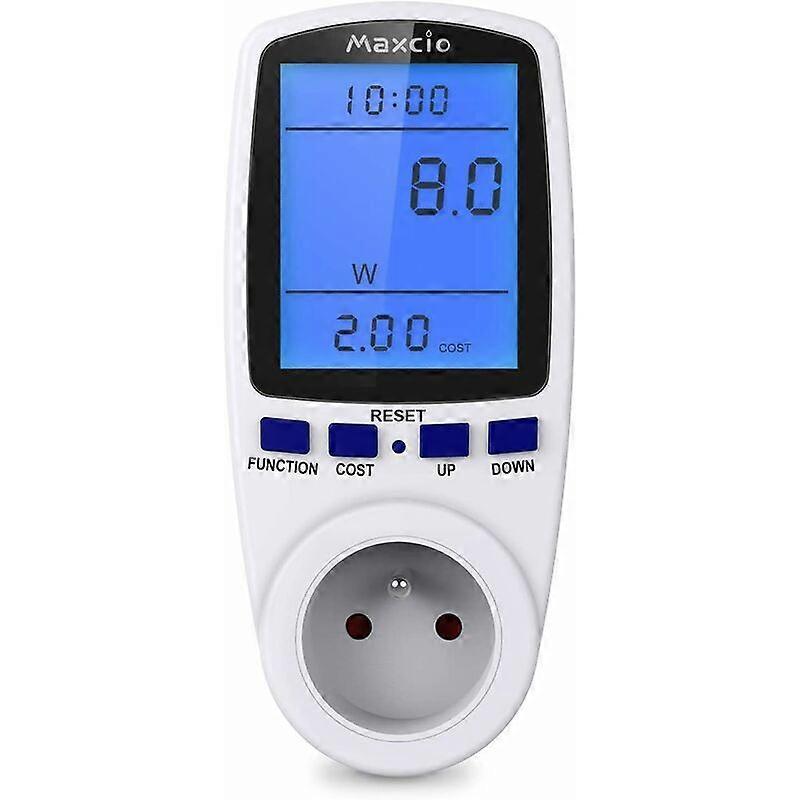 Digital energy meter, energy consumption with 7 modes and LCD display, power consumption socket for monitoring energy for large electrical appliances