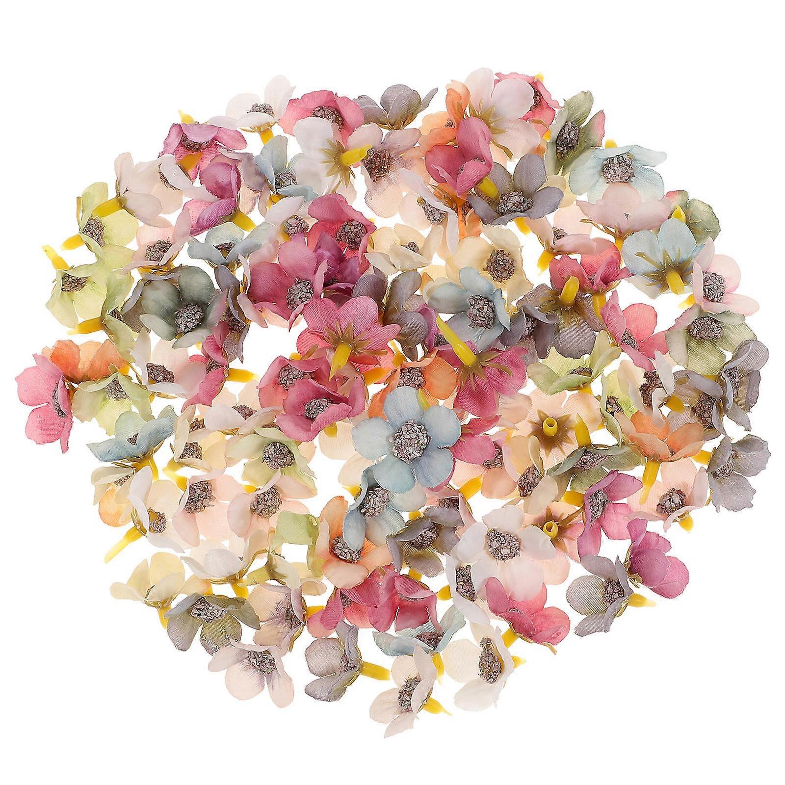 Craft Making Flowers Heads Mini Silk For Celebration 2x2x1.5cm Assorted Color 100Set