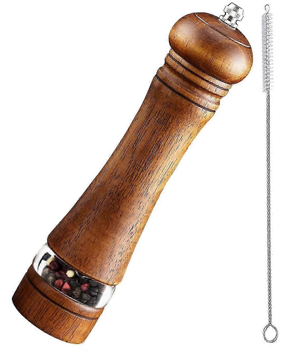 8 Inch Long Adjustable Coarse Salt Grinder and Pepper Mill for Easy Cleaning of Black Peppercorns Suitable for Various Brands