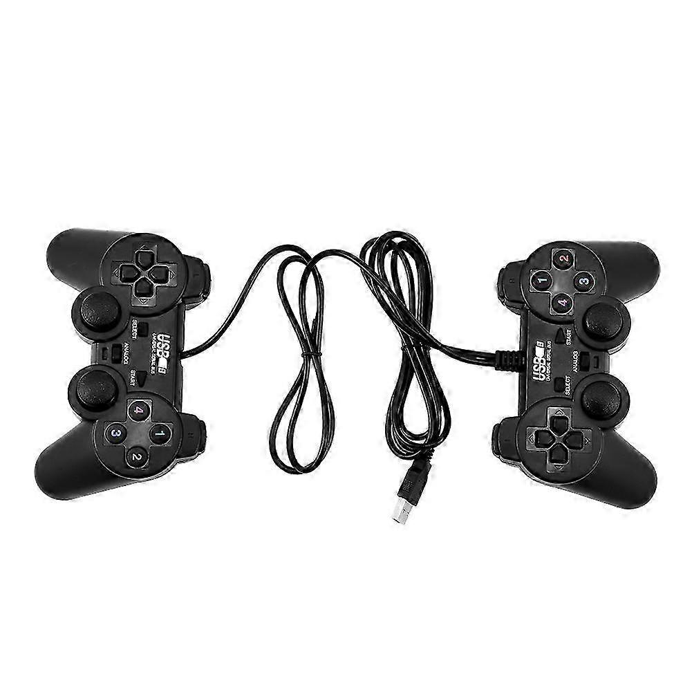 2PCS Universal USB Wired Game Controller Gamepad Dual Shock Vibration Joystick for PC