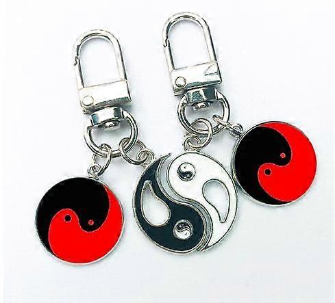 2pcs Yin Yang Keychain: Matching Keychains For Couples Unique Taiji Bagua Key Rings Set For Boyfriend Girlfriend For Car And Home Keys