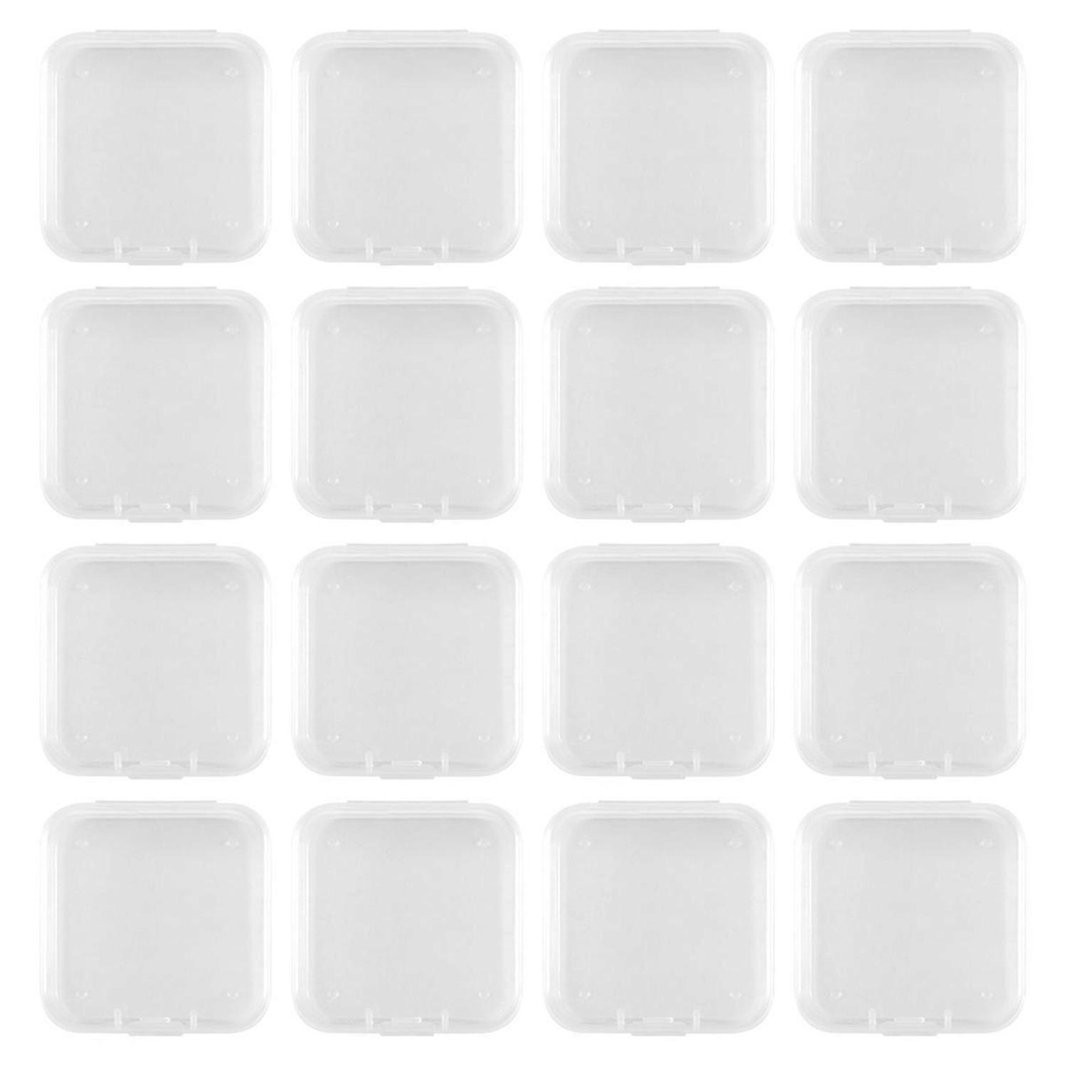 16 Pack Clear Plastic Beads Storage Containers Box with Hinged Lid for Small Items, Diamond, Beads (