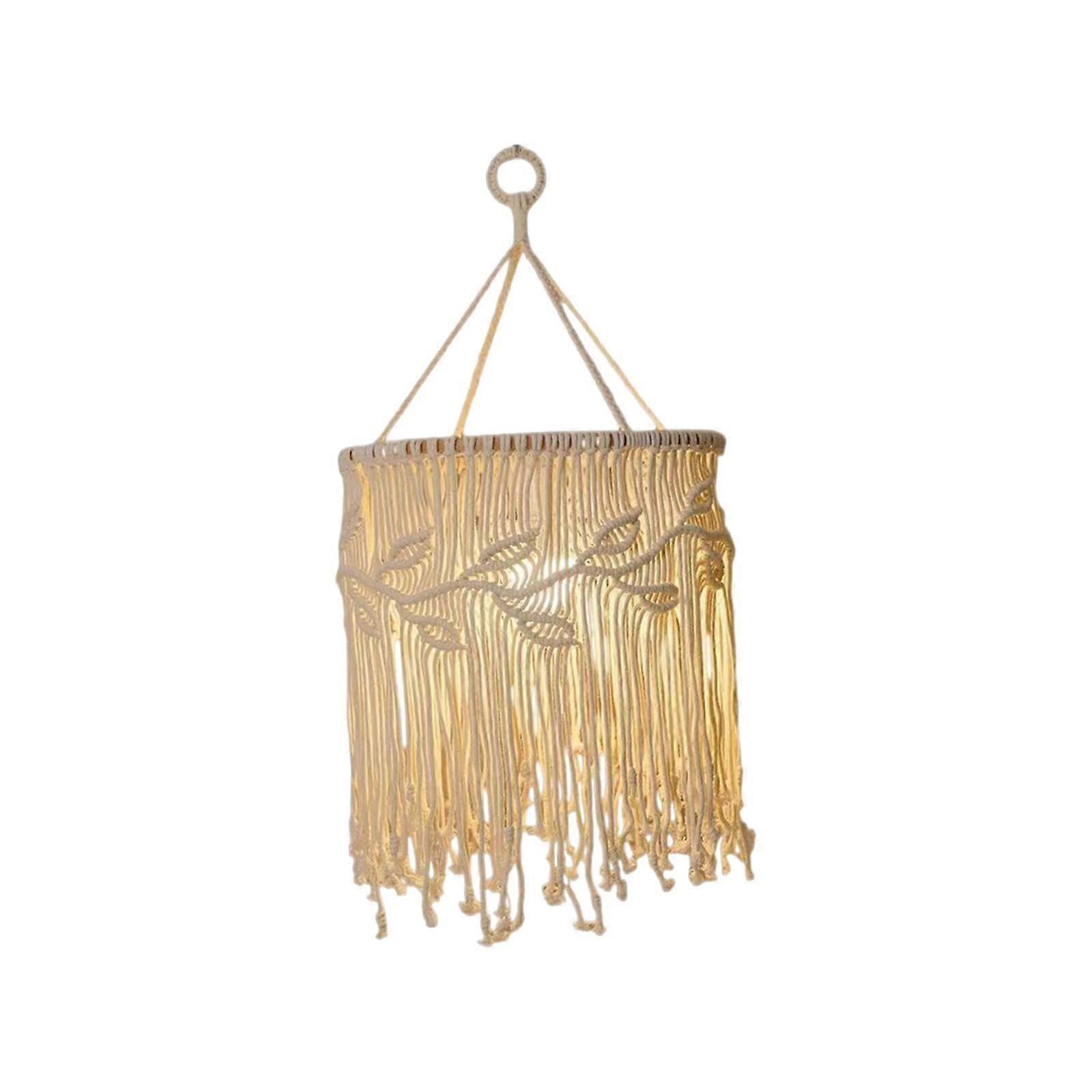 Macrame Lamp Shade for Hanging, 65cm x 25cm Bohemian Ceiling Light Fixture, Decorative Farmhouse Bedroom Accessory