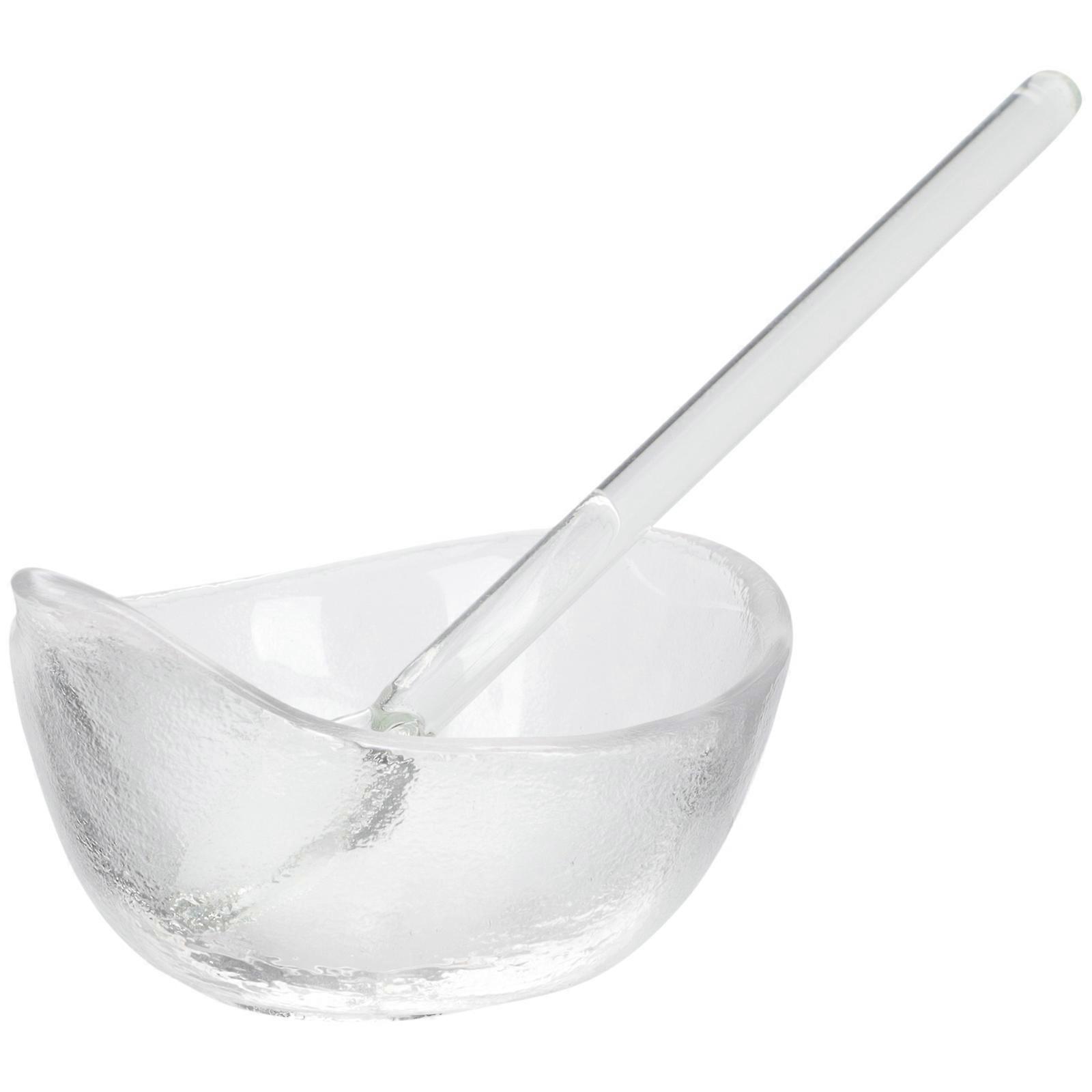 Essential Oil Mixing Bowls with Spoon – Transparent Glass Stirring Bowls for DIY Skincare and Facial Mask Preparation at Home or Salon