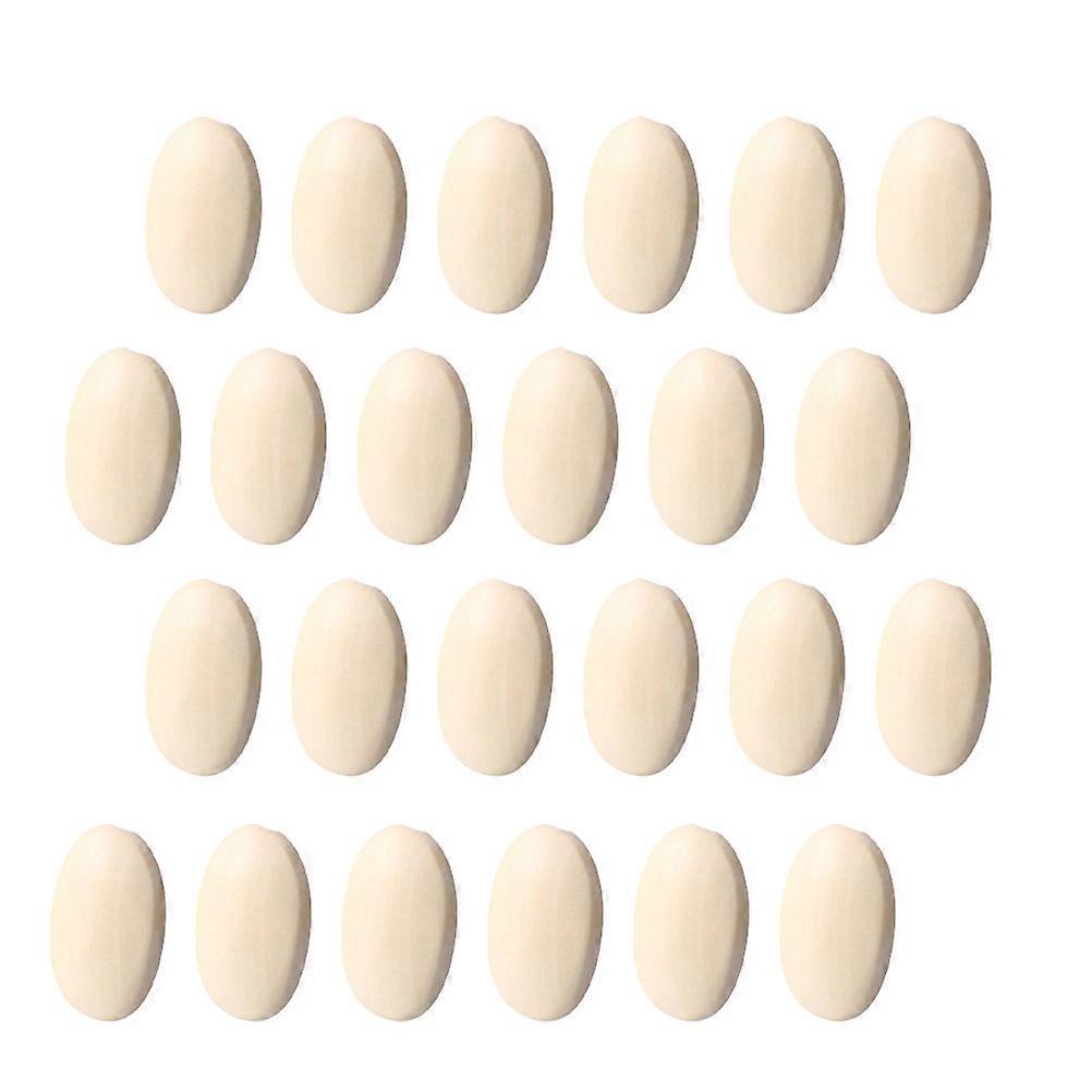 DIY الحرفية الخرز مفلطحة الخرز الخشبي DIY الحرفية الخرز للمنزل الفن مشاريع الحرف البيج 3.3 * 2 * 0.8 سم 30 قطعة