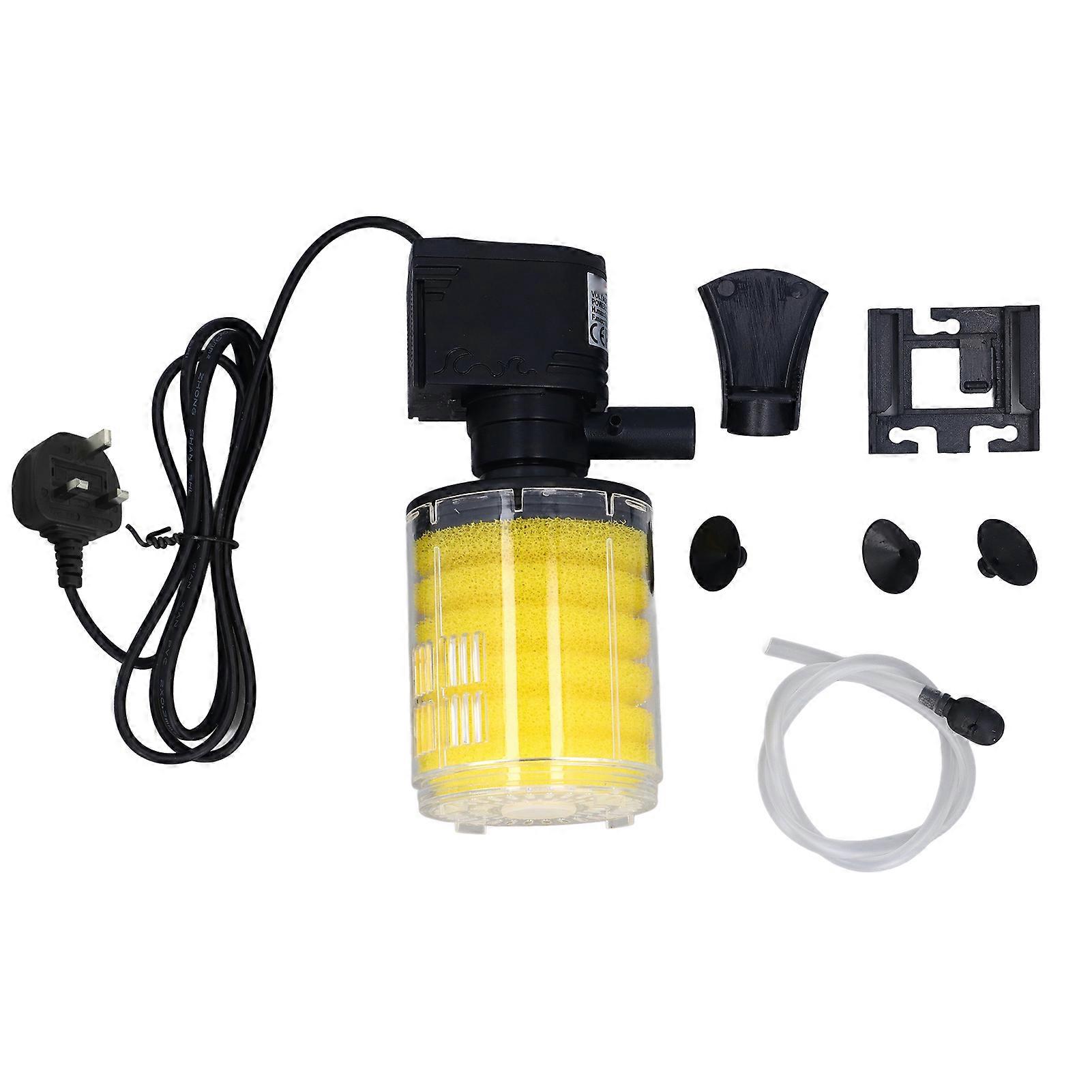 Submersible Aquarium Filter Good Filtration Water Circulation Internal Fish Tank Filter for Wavemaker Oxygenation UK Plug 220V