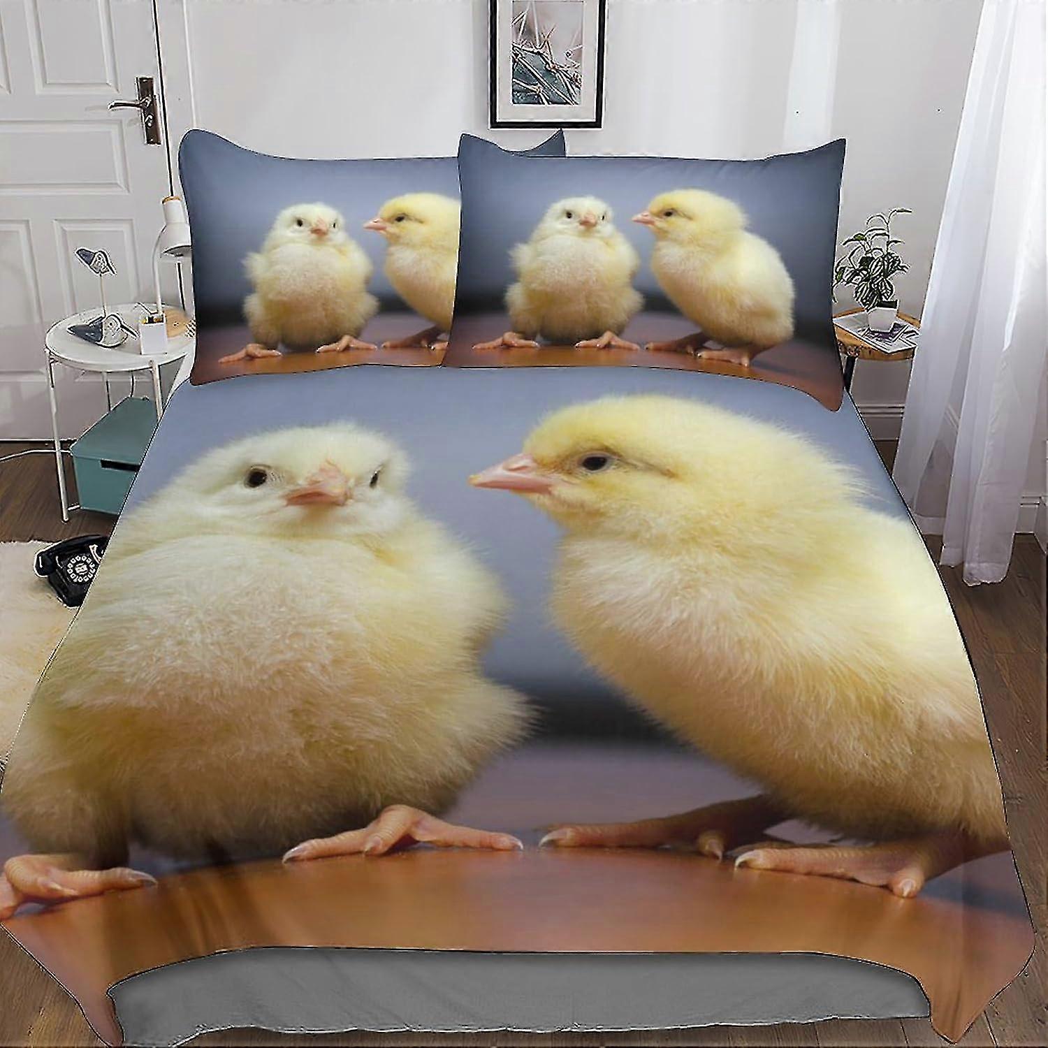 Cute Animals Zestaw poszewek na kołdrę z nadrukiem 3D z ukrytym zapięciem na zamek błyskawiczny, pościel poliestrowa z mikrofibry 3-częściowa dla nastoletnich chłopców