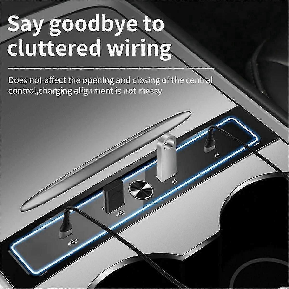 Docking Station for Compatible Model Y 2020-2023 Quick Charger Intelligent USB Hub Charging Accessory