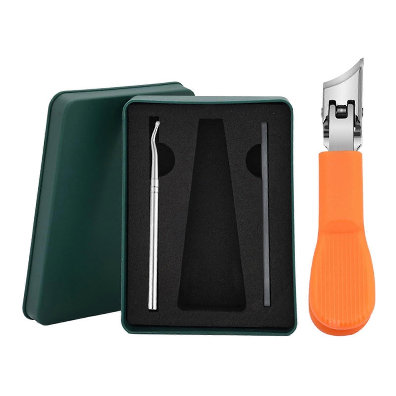 Ergonomic Nail Cutter With Wide Opening And Slanted Edges Stainless Steel Anti-Splash Tool For Ingrown Toenails A Set