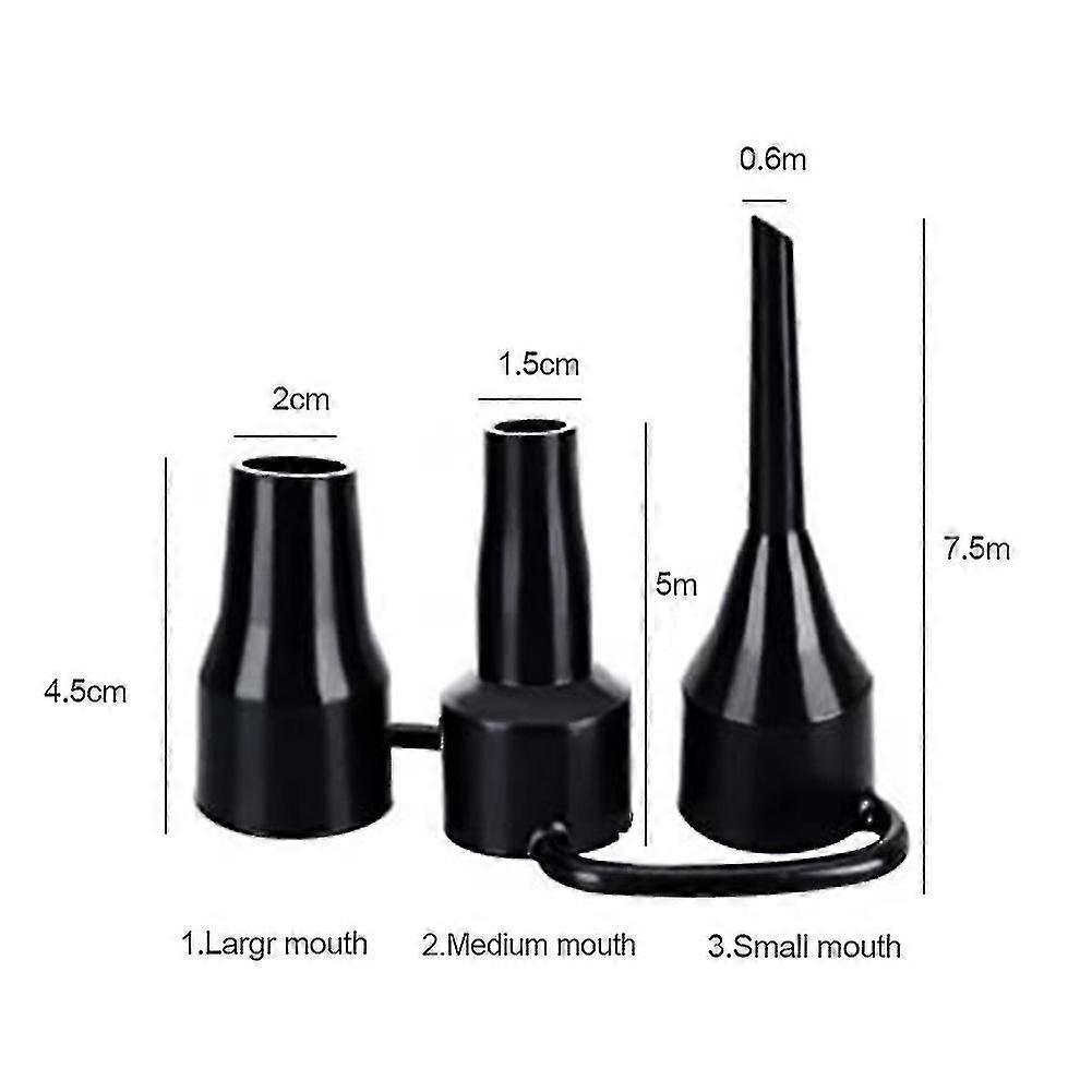 Plastic Nozzle Pump Head Air Inflator Adaptor Replacement Nozzles 3 Sizes