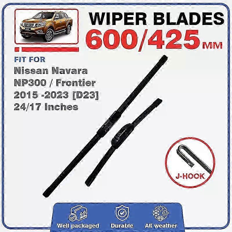 Front Wiper Blades for Nissan Navara D23 2015 - 2023 NP300 Frontier and Renault Alaskan Accessories
