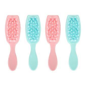 4pcs Long Handle Shampoo Bürste Juckreiz Linderung Ergonomischer Griff Long Handle Kopfhaut Massagebürste Rosa Blau