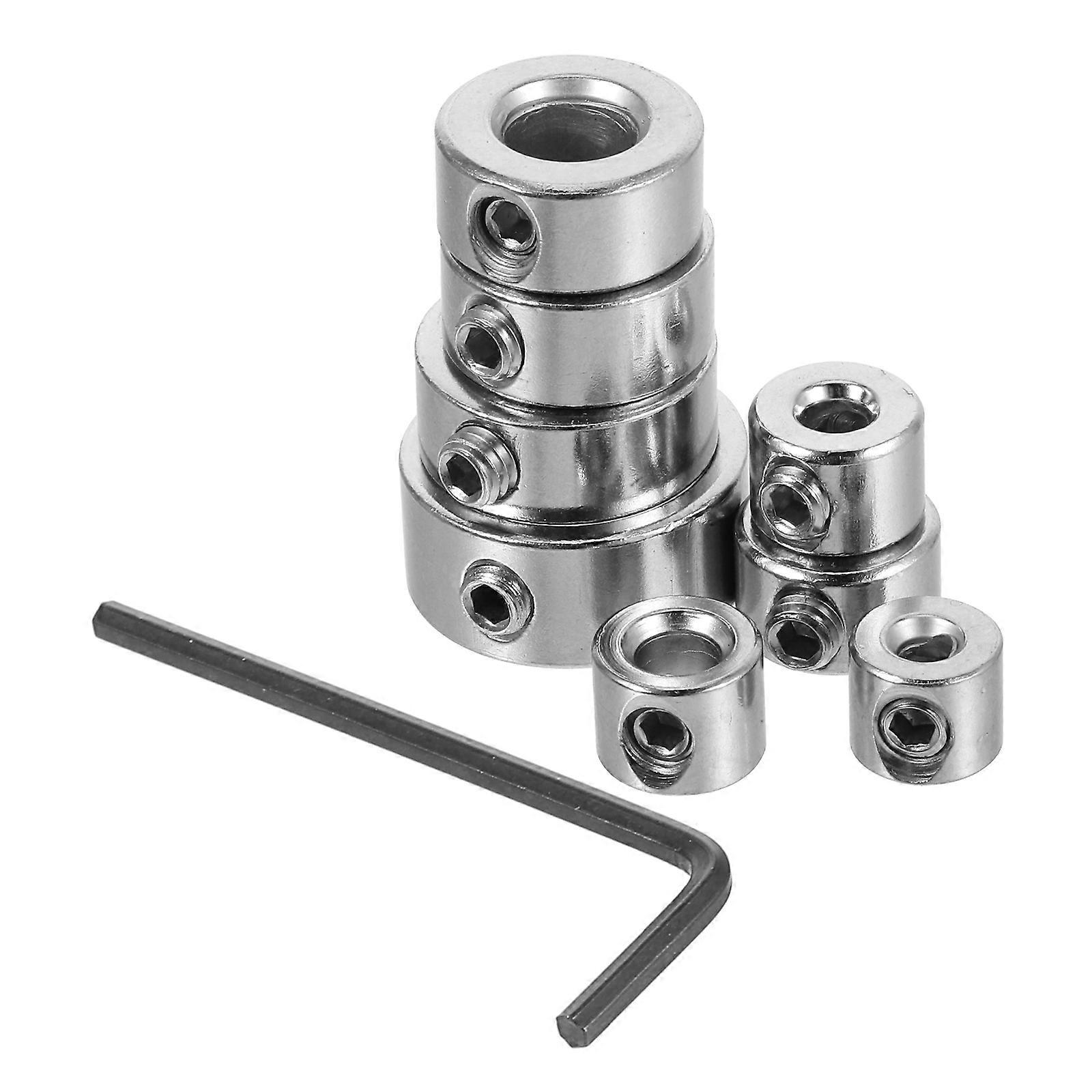 6 Piece Drill Bit Stop Collar Set with Wrench – Precision Depth Control for Woodworking and Consistent Drilling Accuracy
