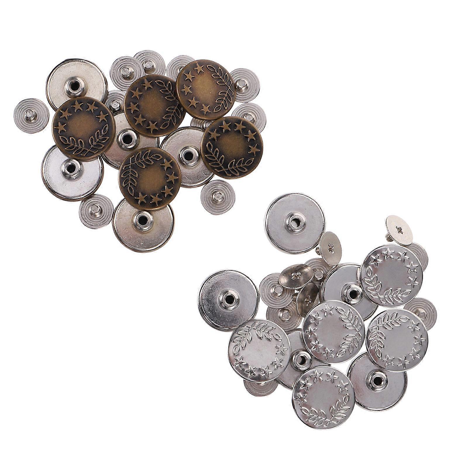 Pants Fastener Button Jeans Buckles DIY Enthusiasts Detachable No Sew Square Shape 1.7X1.7X1CM 20Pcs
