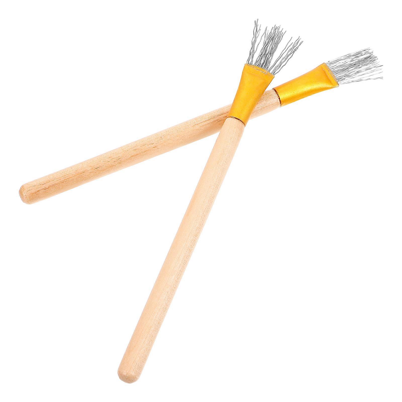 Wire Brush Tool Set   2pcs Pottery Texture Brushes with Handles for Polymer Clay Sculpting, Removal & Texture Processing   Essential Crafting Tool